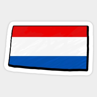 Red, White, and Blue Colorado Outline Sticker